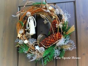 名古屋・花教室・クリスマスとお正月もお楽しみ頂けるリース・プリザーブドフラワー
