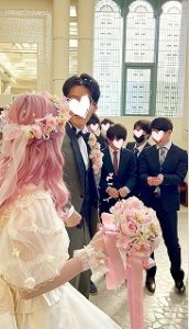 オリジナルオーダーメイドでご制作させていただいたウェディングブーケ&花冠&ブートニア