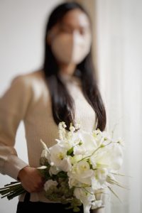 お母様と花嫁様でご一緒に手作りされたウェディングブーケ