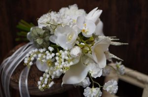 お母様と花嫁様でご一緒に手作りされたウェディングブーケ